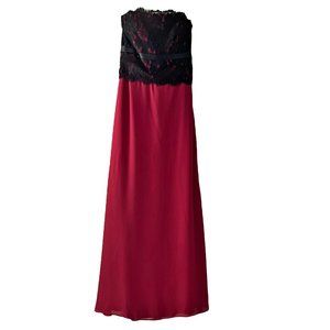 Alfred Sung Colorblock Lace Overlay Gown